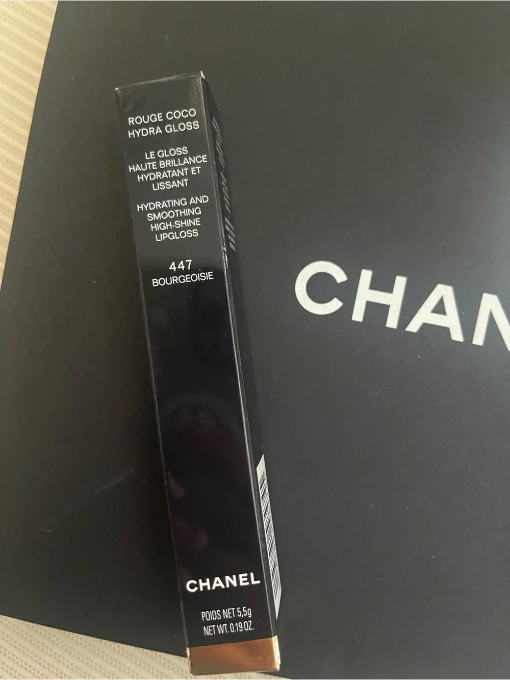 CHANEL AUTHENTIC ROUGE COCO HYDRA GLOSS 447 BOURGEOISIE BRAND NEW